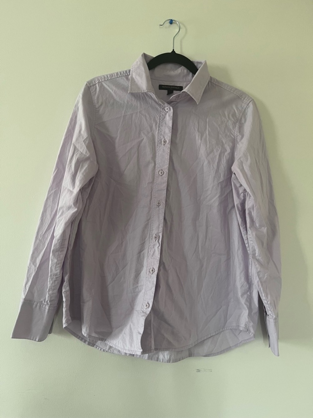 Banana Republic 100% Cotton Lavender Button Up Top Medium Capsule Quiet Luxury